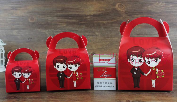 Manufacturers customize large, medium and small sizes high-end Chinese wind horn white cardboard color printing wedding candy box customization