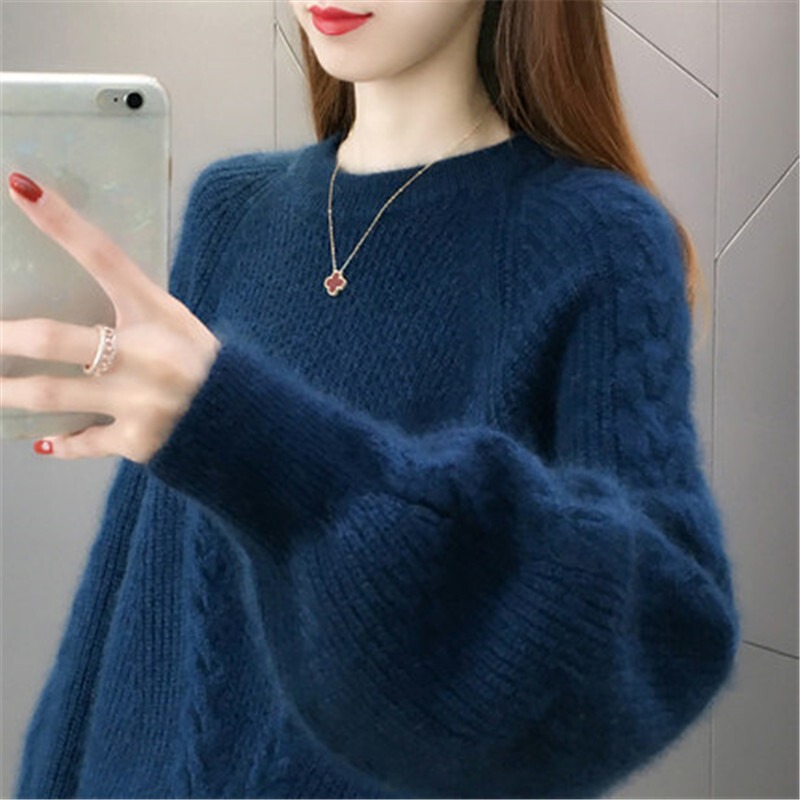 Women's Pullover Loose Knit Sweater 2025 Autumn and Winter New Versatile Merino Wool Round Neck Base Top Trendy