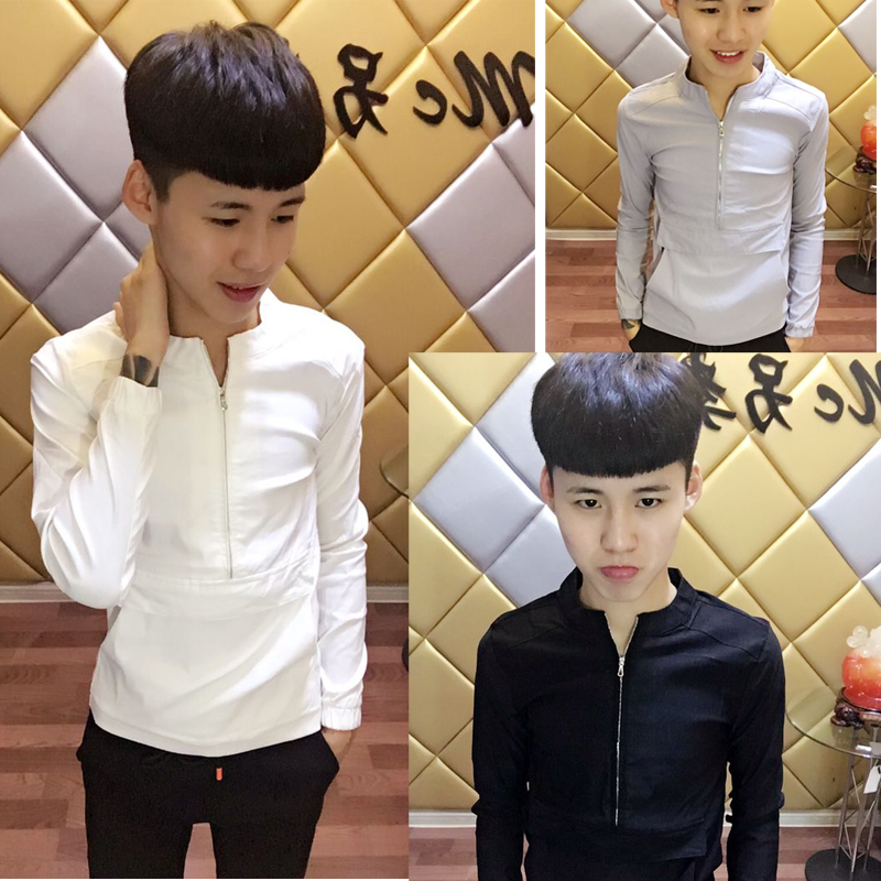 Red men with the same tops autumn new repair long sleeve cotton T men and Korean edition spiritual young man T-shirt social