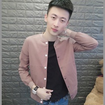 Social man jacket slim body stand male Autumn Tide man thin jacket spirit guy trend handsome tight jacket New