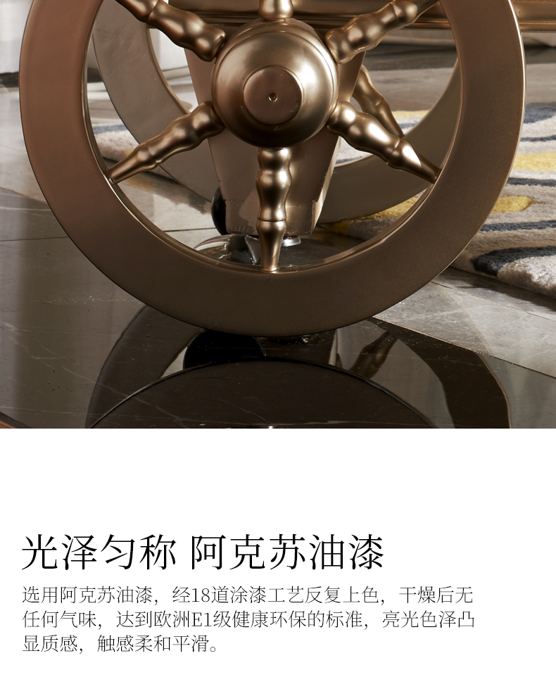 Rừng đẹp Châu Âu gỗ rắn ăn xe rượu vang Pháp mới cổ điển chuẩn bị xe ăn uống Phong cách Mỹ sang trọng đồ gỗ rắn TZ - Bộ đồ nội thất giường ngủ gỗ