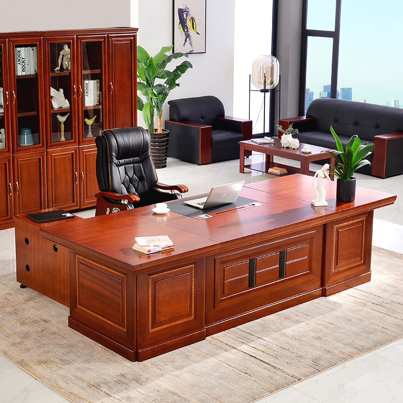 Office Furniture Great Bandae Bosses Table And Chairs Portfolio President Desk Manager Desk Post Solid Wood Leather Baking Varnish