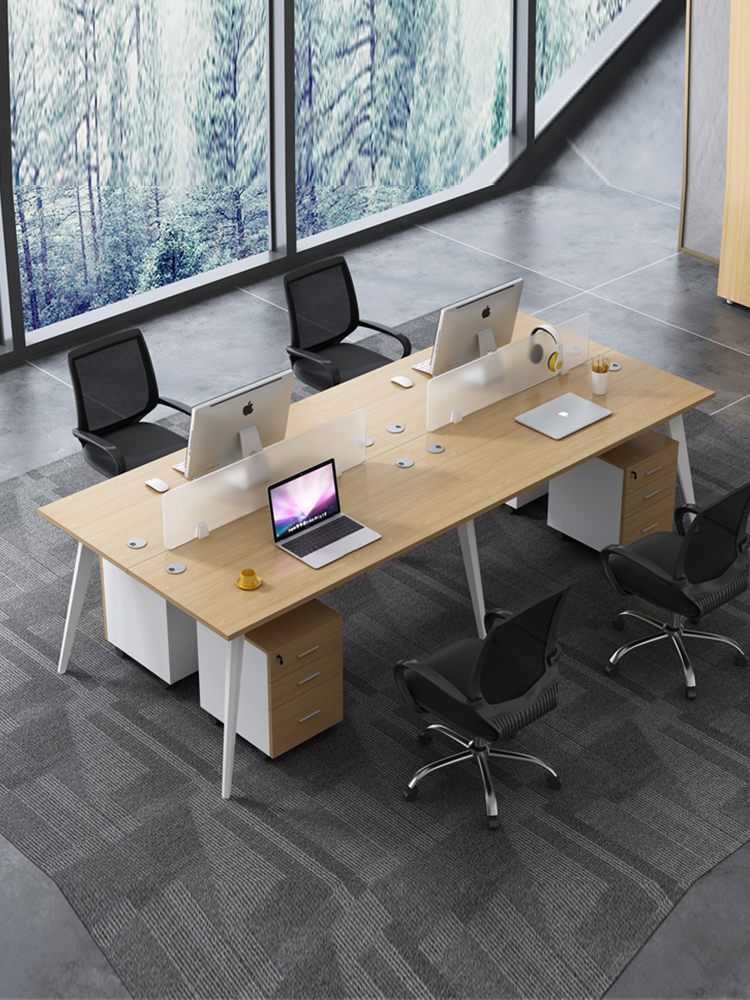 Office furniture Furniture Desk Chair Composition Brief Modern 4 6 People Standing Screen Staff Table Partition Staff Computer Desk