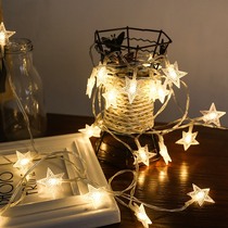 Creative star lamp copper wire plastic five-pointed star LED light battery box decorative light string wedding outdoor decorative light string