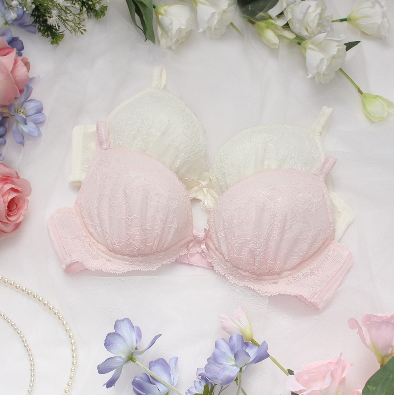 Yulina Nana Type 1 Round Cup Bra Dopamine Color Large Underwire Zero Chicken Heart Gathering Bra with Detachable Shoulder Straps 909