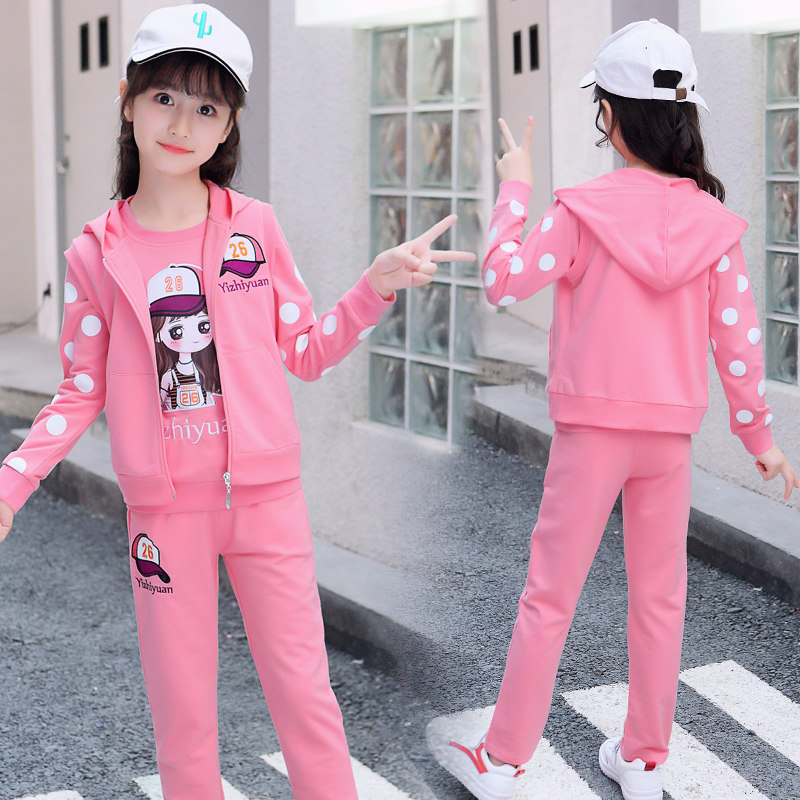 Children's Clothing Girls 2022 Spring Wear Set New Girls Children's Three-Piece Set of Internet Celebrity Foreign Trendy Spring and Autumn Fashion Dresses
