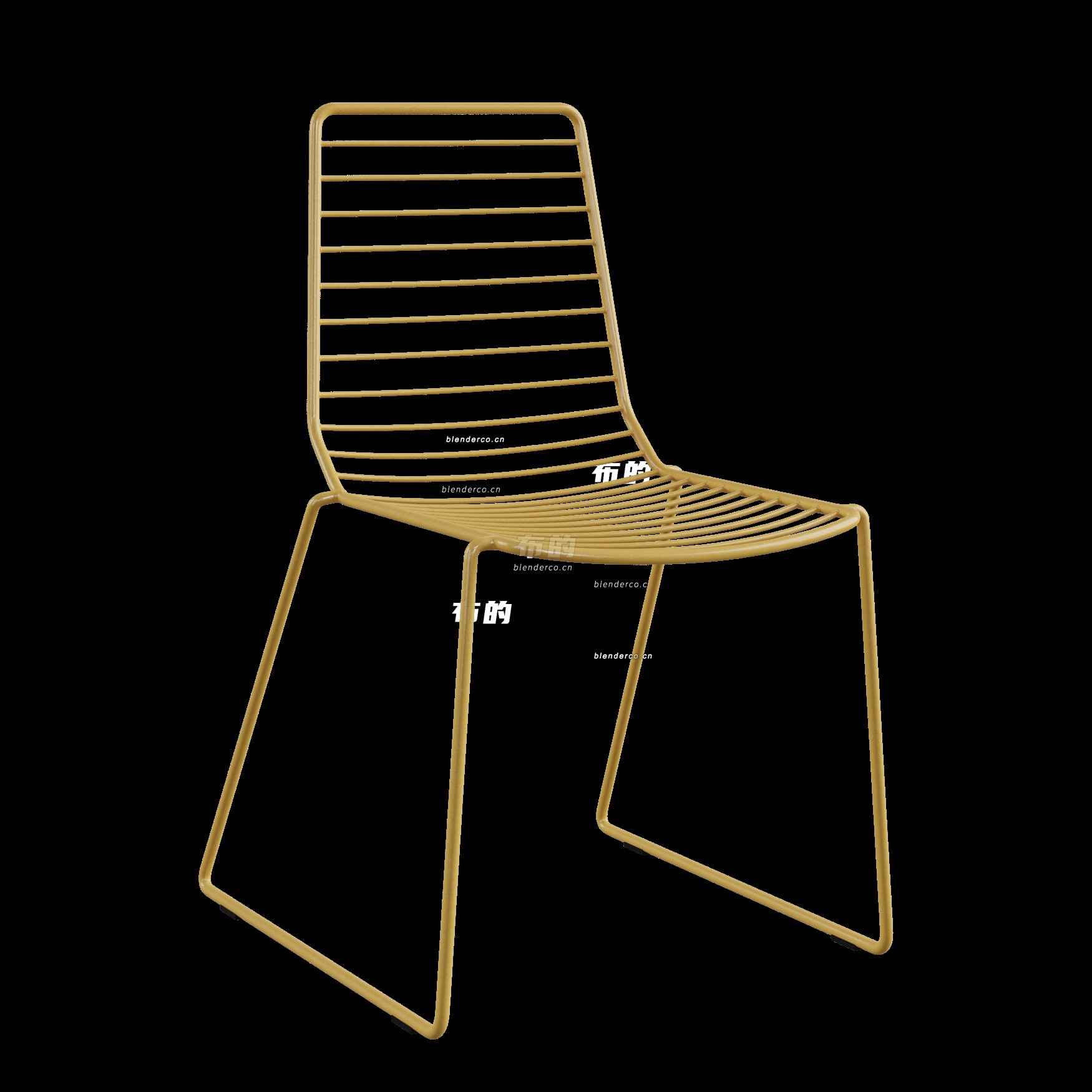 blender简约线条座椅模型_blender布的58