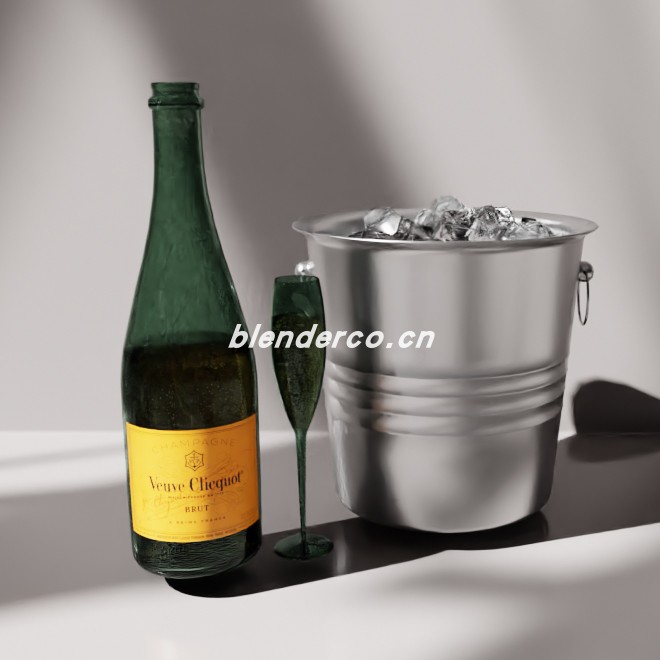 blender香槟模型_blender布的128