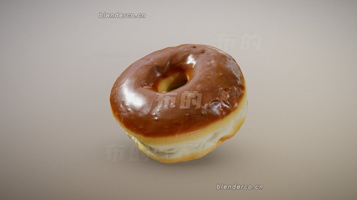 blender巧克力磨砂甜甜圈模型_blender布的24