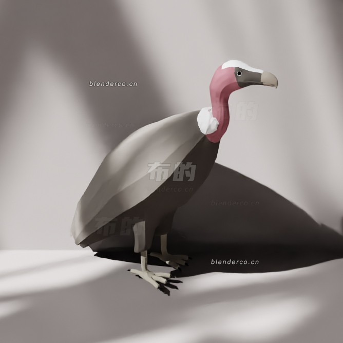 blender低聚秃鹰模型_blender布的19