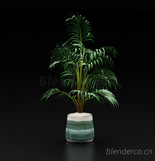 绿植植物花盆盆栽盆景单体blender模型室内花卉花草31 blender布的