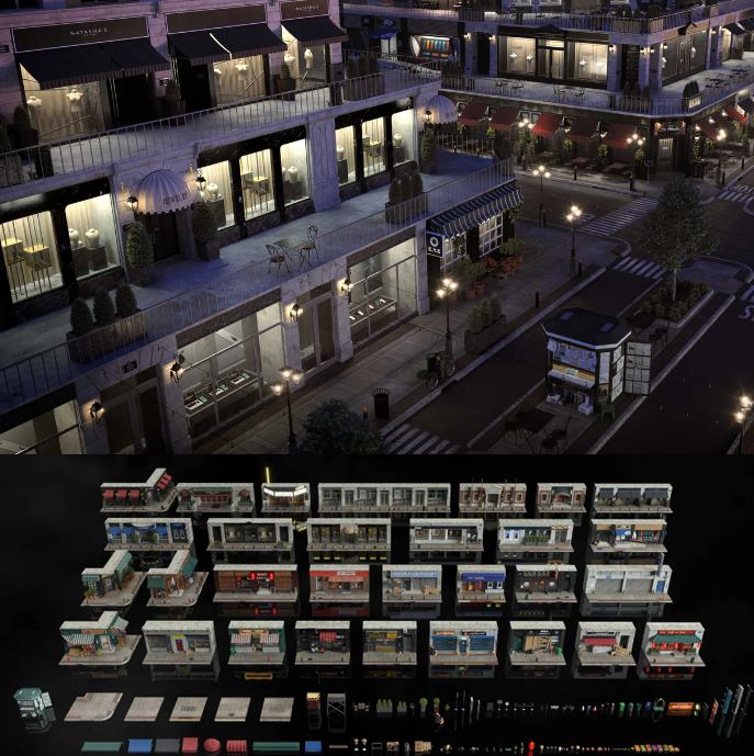 kitbash3D模型Kitbash3D-Storefronts店面模型55