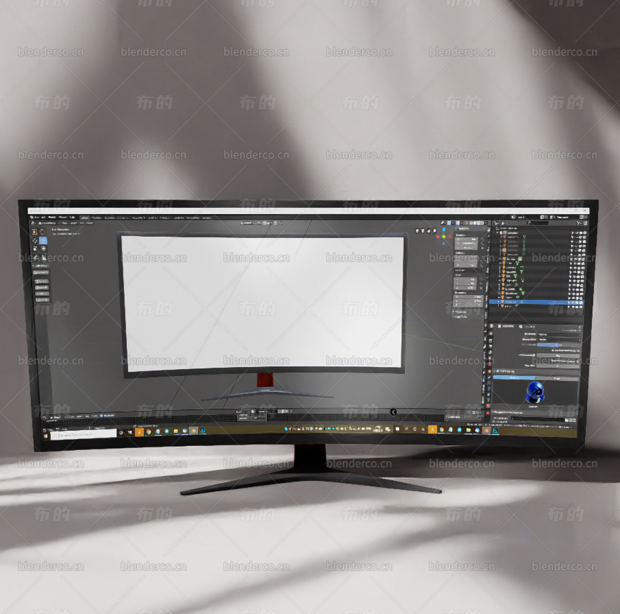 blender 带鱼屏显示器模型83