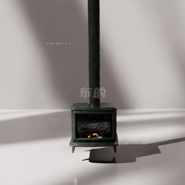 blender经典金属壁炉模型_blender布的66