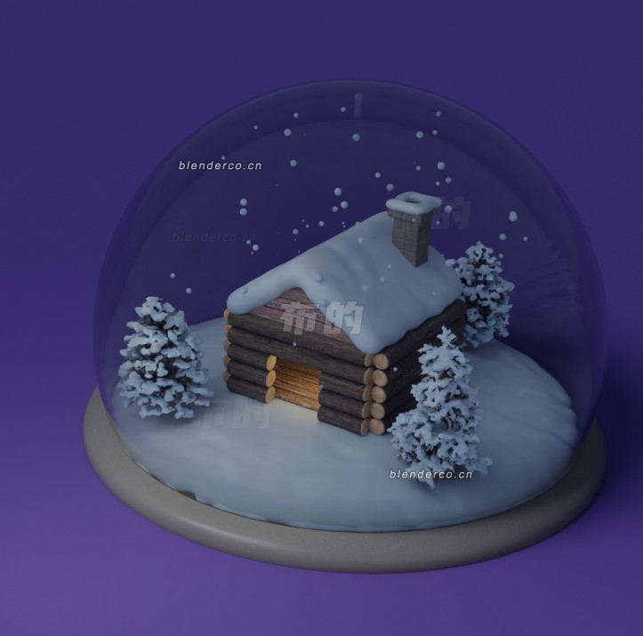 雪地水晶球小屋
