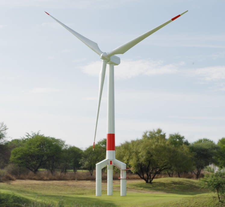 Blender风力发电机山丘场景