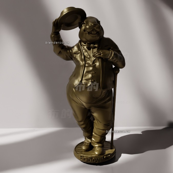 blender海狸雕像模型_blender布的46