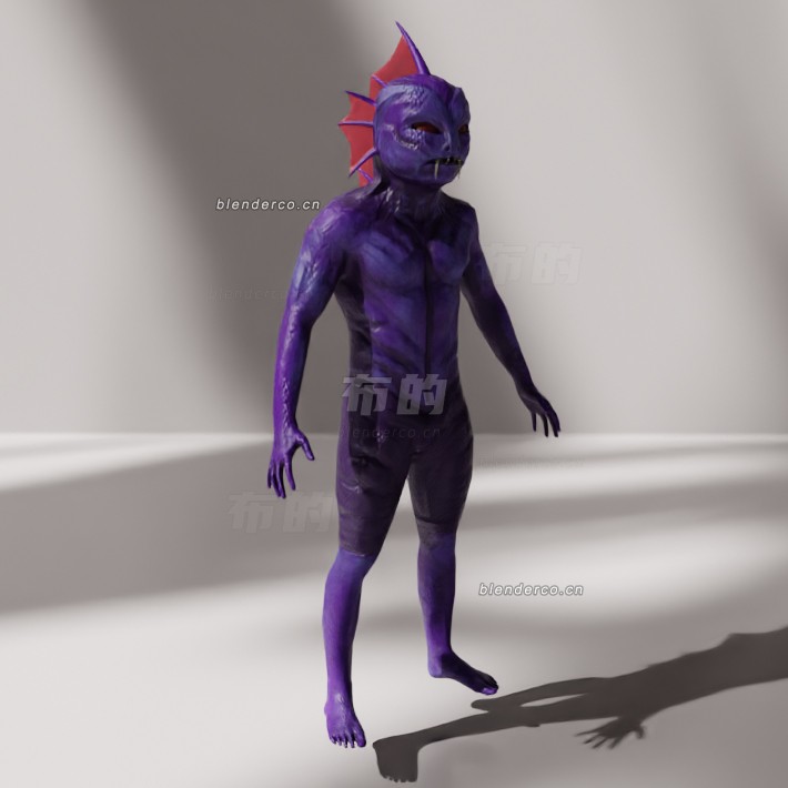 blender鱼怪模型_blender布的72