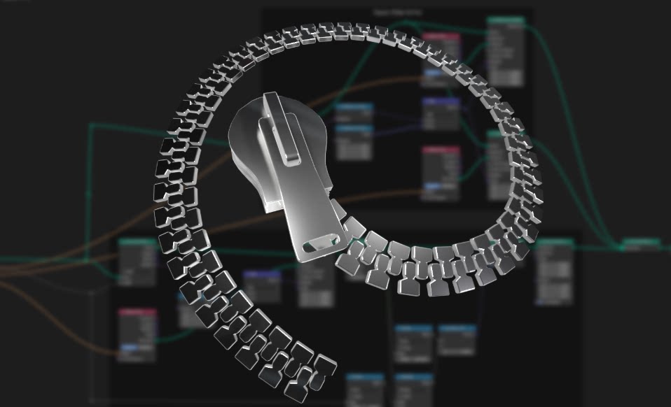 几何体节点程序拉链