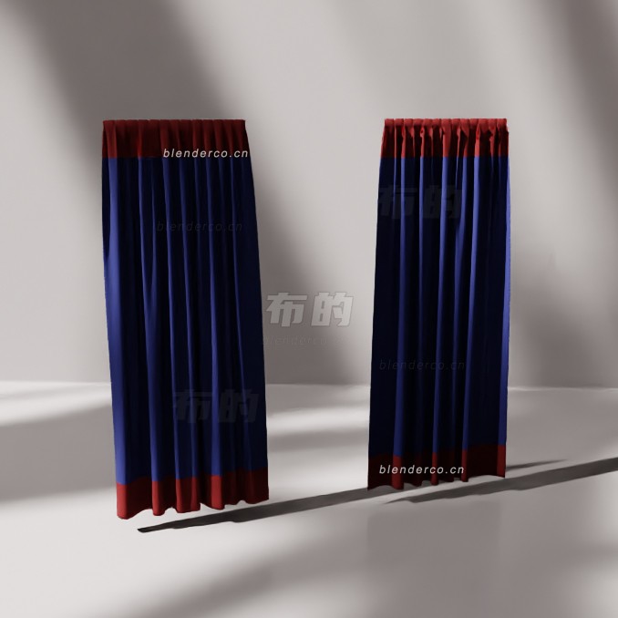 blender设计师窗帘3模型_blender布的62