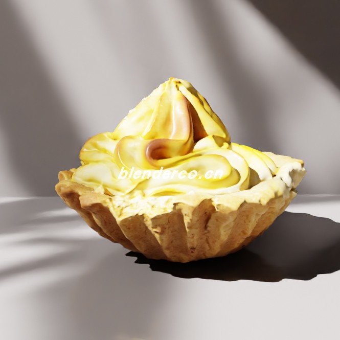 blender芝士杯子蛋糕模型_blender布的90