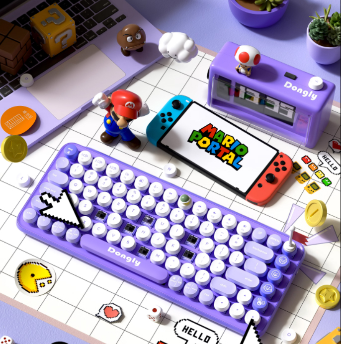 C4D马里奥元素键盘桌面游戏机电脑场景3D建模OC渲染工程文件