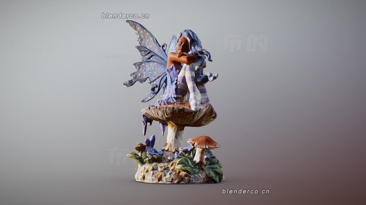 blender紫罗兰仙子模型_blender布的55