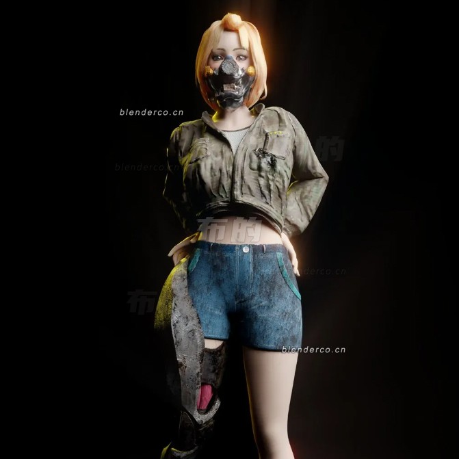 blender科幻女孩模型_blender布的11