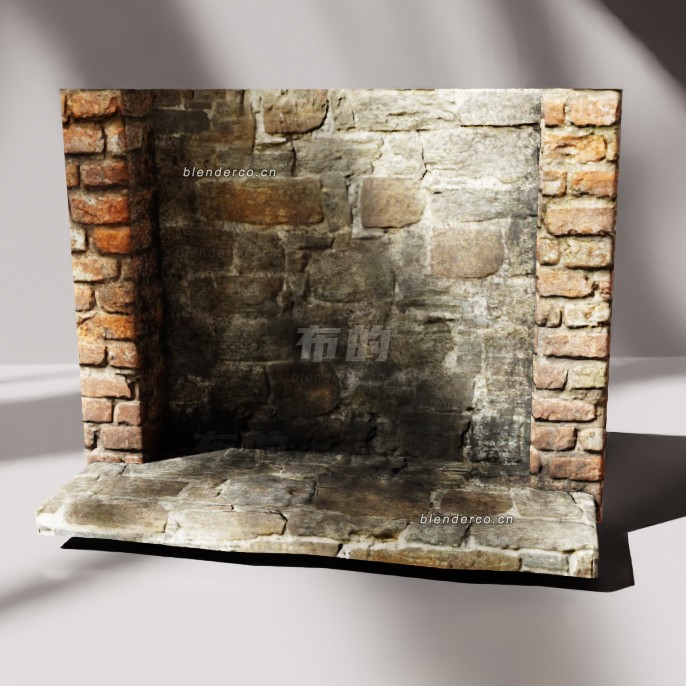 blender壁炉模型_blender布的18