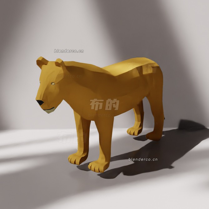 blender低多边形母狮模型_blender布的21