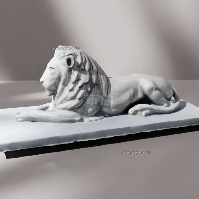 blender狮子雕塑模型_blender布的53