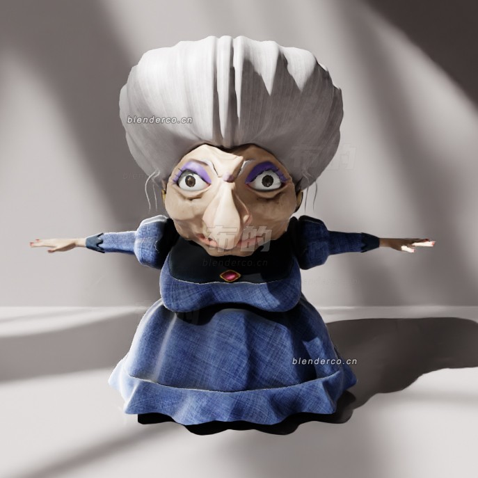 blender老婆婆模型_blender布的40