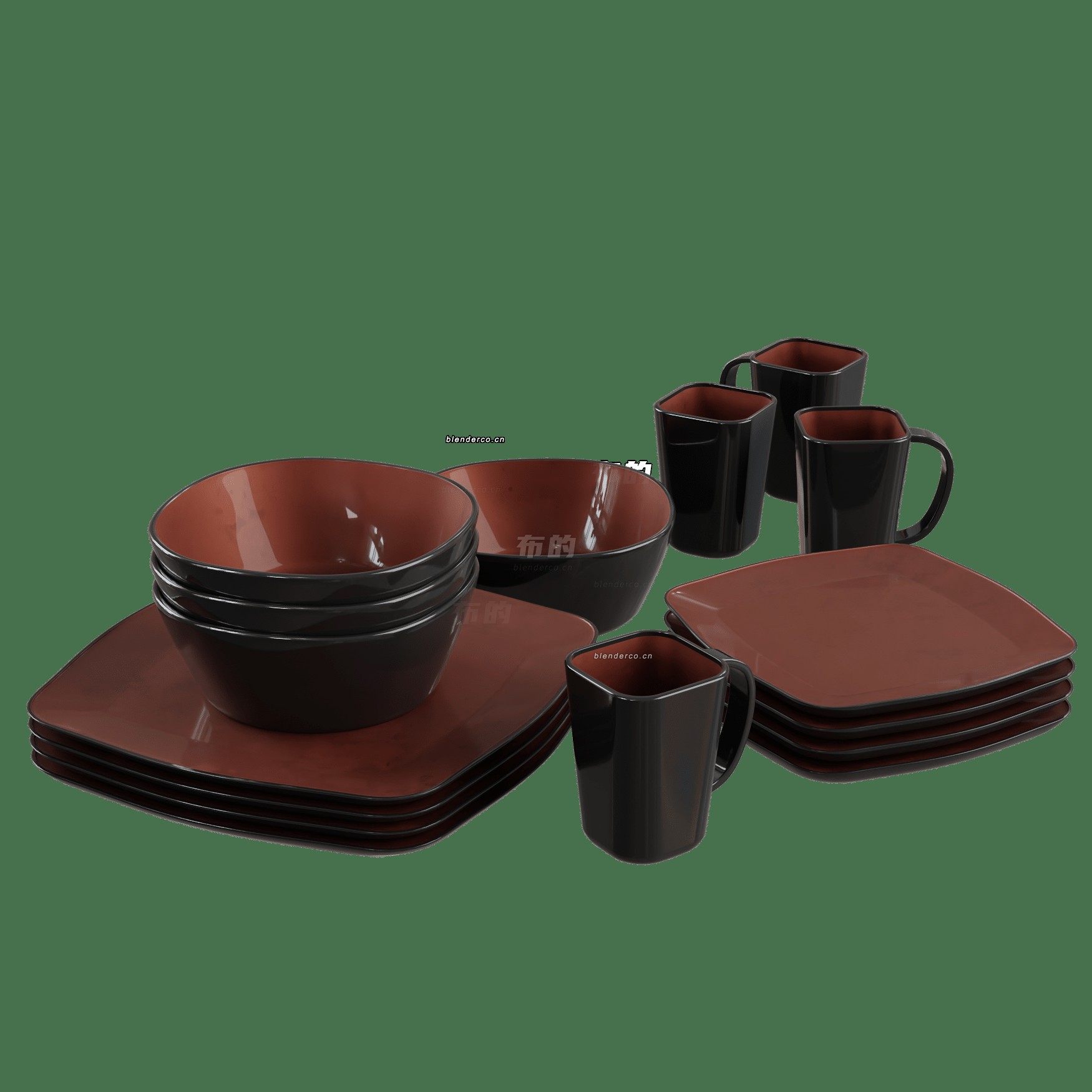 blender餐具模型_blender布的03