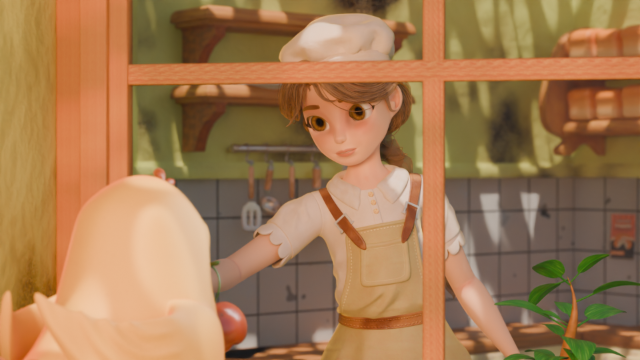 面包房女孩动画场景06（材质、贴图、绑定、动画）-B站Blender全流程制作北美风格动画短片跟练场景六