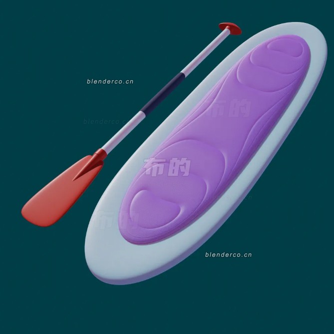 blender SUP板和桨模型_blender布的13