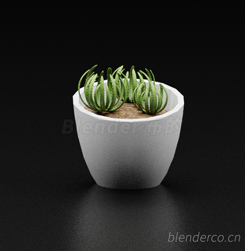 绿植植物花盆盆栽盆景单体blender模型室内花卉花草05 blender布的