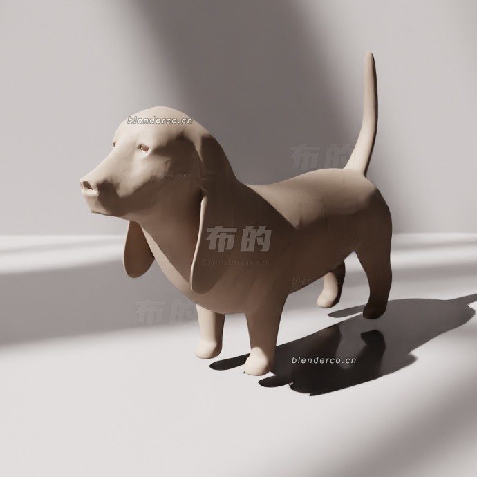 blender卡通黏土巴吉度猎犬模型_blender布的62