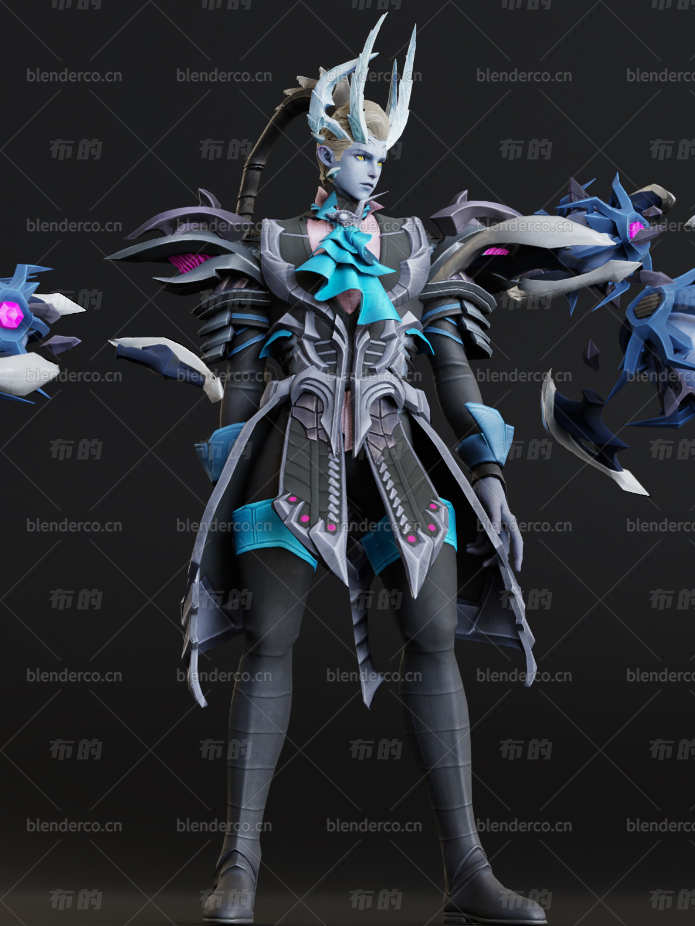 blender狂战士模型-blender布的36
