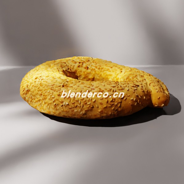 blender真实感芝麻百吉饼模型_blender布的82