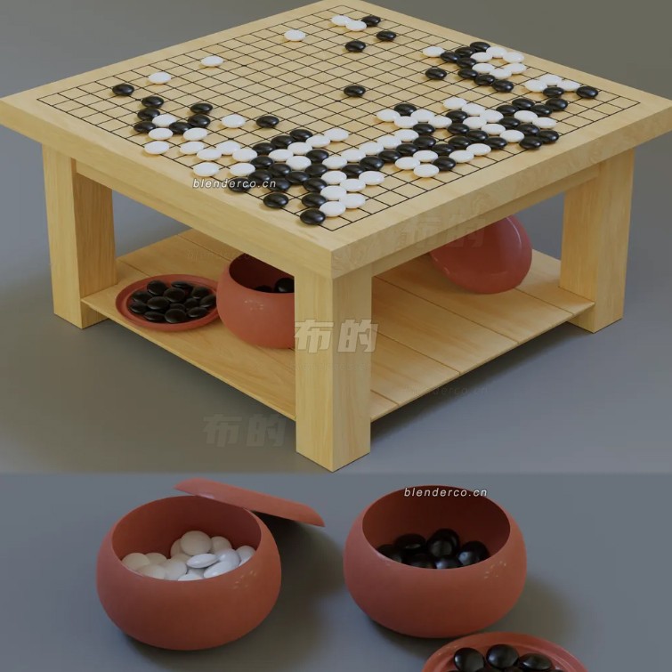 blender围棋桌模型_blender布的31