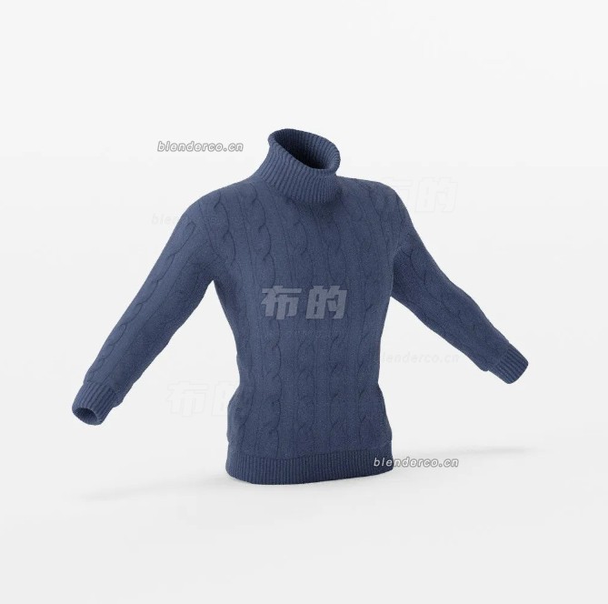 blender高领针织羊绒衫模型_blender布的22