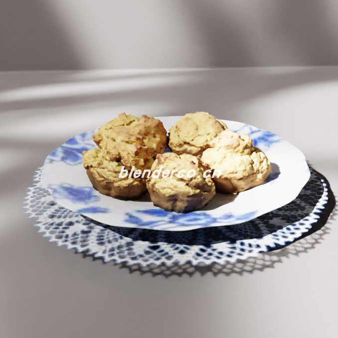 blender酥麻饼干模型_blender布的14