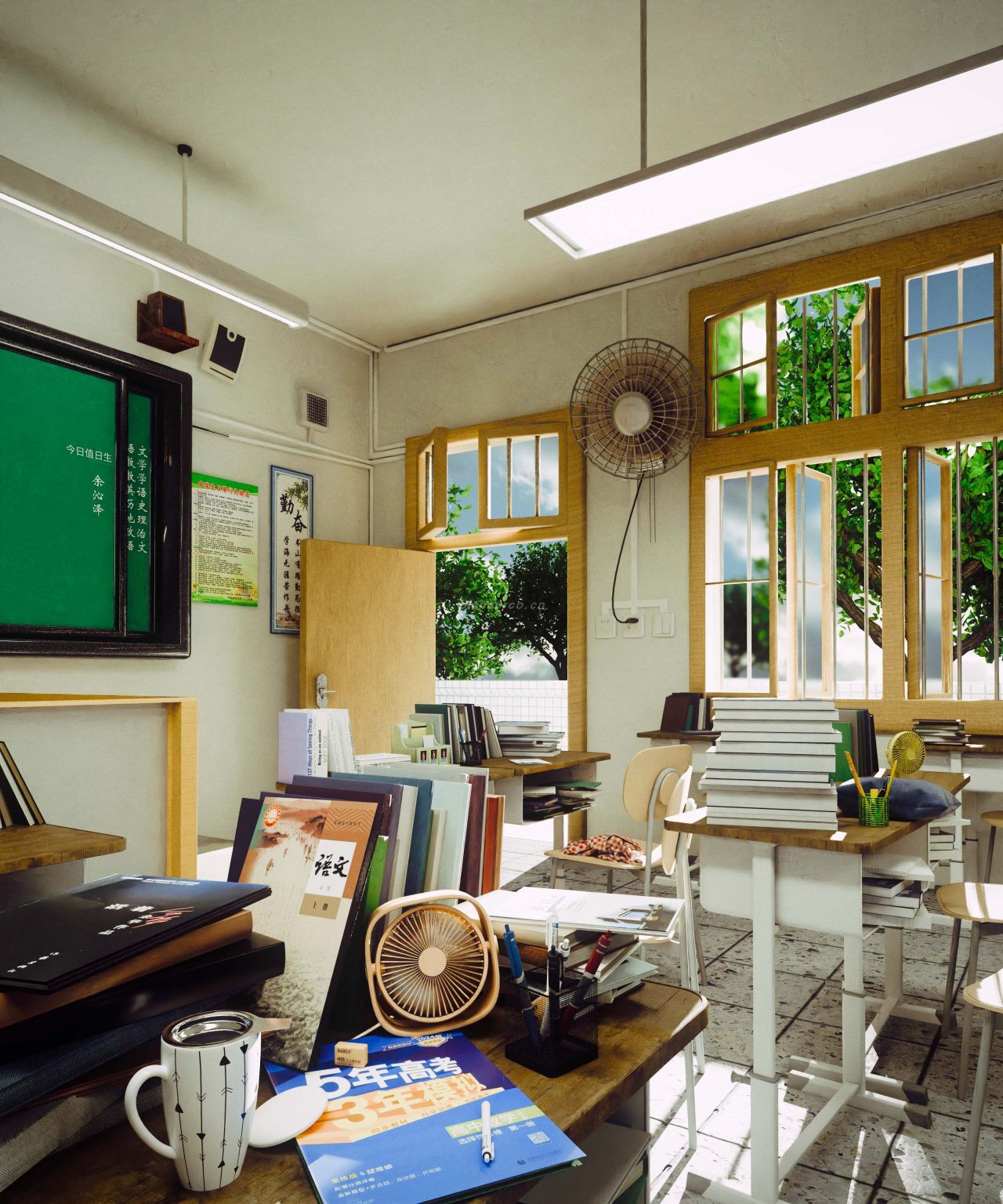 教室场景搭建 —《当我醒在夏日的某个午后》