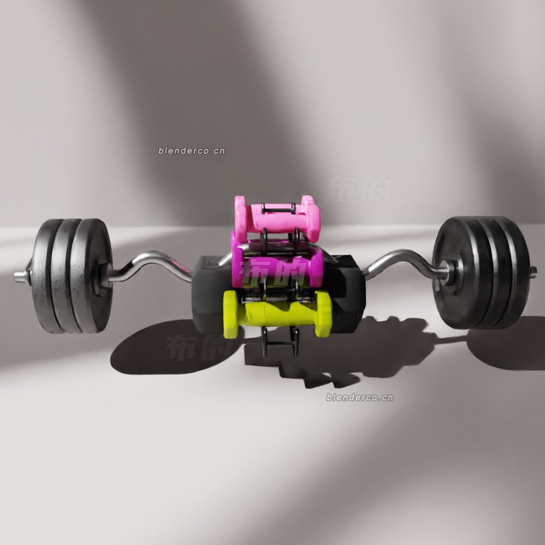 blender健身弯杆模型_blender布的26