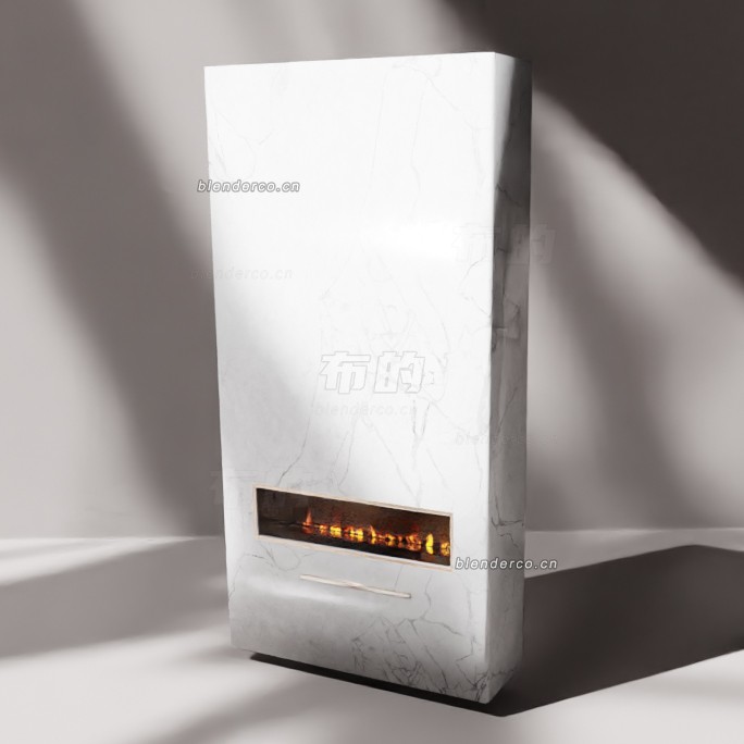 blender现代壁炉模型_blender布的58