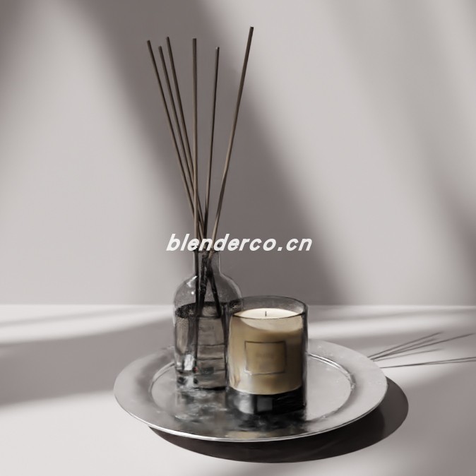 blender蜡烛和香精模型_blender布的79
