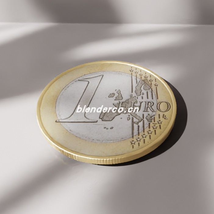 blender1欧元硬币模型_blender布的30