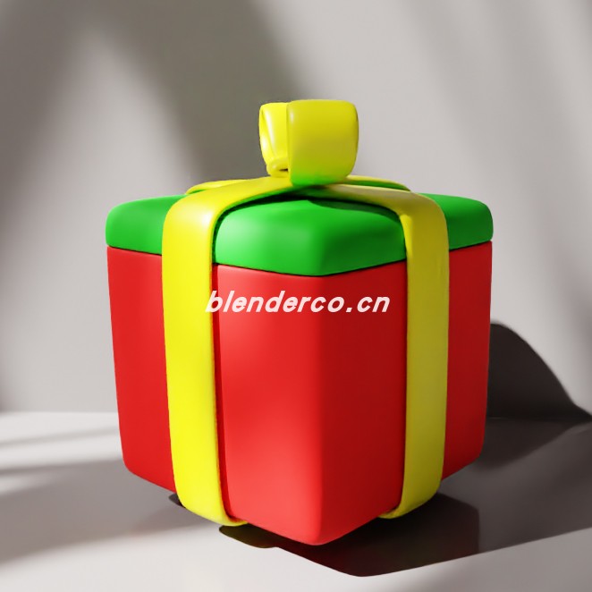 blender礼品盒模型_blender布的131