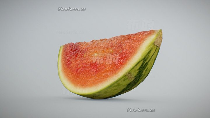 blender迷你西瓜片模型_blender布的55