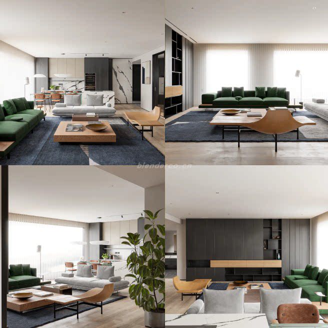 Blender现代公寓客餐厅
